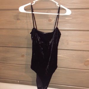 Black velvet bodysuit
